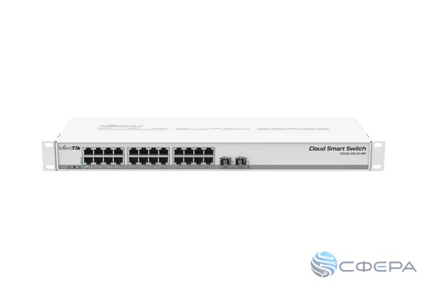 Коммутатор MikroTik CSS326-24G-2S+RM, Smart, SwOS