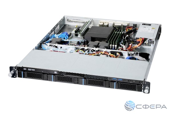 Серверная платформа 1U, под процессор Xeon E-2300, 4×LFF